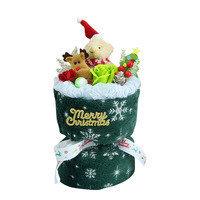 Buket Natal Boneka, Bunga Kering, Nuansa Mewah, Bunga Abadi Malam Natal, Bunga Kartun