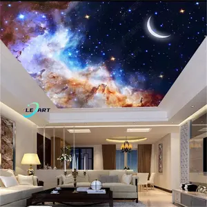 Desain Interior Modern plastik bingkai gambar profil Uv cetak keluar ruang bintang Pvc Strech langit-langit Film