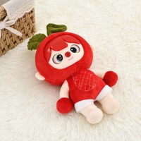 Peluche personnalisée cerise avec tête en vinyle, jouet en peluche doux, personnage fruit coloré et mignon pour enfants, cadeau en gros