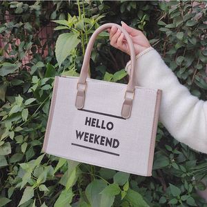 กระเป๋าผ้าแคนวาสขนาดใหญ่แบบเรียบๆ สั่งพิมพ์ลายได้ เป็นมิตรกับสิ่งแวดล้อม เหมาะสำหรับใส่ของช้อปปิ้งหรือไปเที่ยวชายหาด พร้อมโลโก้ - Product Image 5