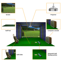 Proyector de simulador de golf comercial de alta calidad con sensor infrarrojo Juego de simulador de golf comercial de tiro corto