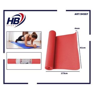 Tapete de Yoga Rojo de PVC, 173*61*0.4cm, Tapete de Ejercicio Resistente para Fitness y Flexibilidad - Product Image 1
