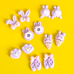 Cabujones de resina de conejo kawaii de base plana, dijes de dibujos animados para slime, manualidades, fundas de teléfono, pinzas para el pelo, joyería, llaveros y adornos en miniatura - Product Image 5
