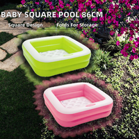 Piscine gonflable carrée INTEX 57100 Play Box en PVC pour enfants, pliable, 86 cm x 86 cm x 25 cm