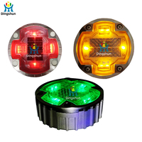 Borne de signalisation routière solaire LED de qualité ingénierie pour charges lourdes, super résistante à la pression, clignotante jaune, marqueur de voie IP65 en aluminium moulé sous pression