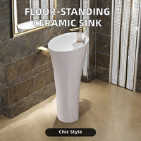 Cuvette ovale polie moderne à surface solide, montée sur un seul trou, pour le lavage à la main des hôtels, avec égouttoir inclus