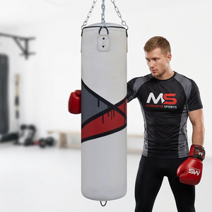 Sacos de Boxeo de Cuero Premium para Gimnasios Profesionales, Sacos de Arena Resistentes con Logotipo Personalizado, 100 lb, con Cordones - Product Image 1