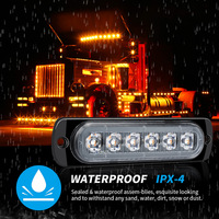 BESTOEMLED Barre lumineuse de signalisation à 6 LED ambre, 12-24V, 720 lumens, haute luminosité, clignotante d'urgence, pour camion