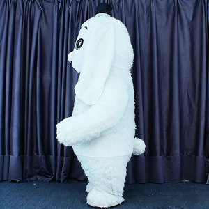 Costume de Mascotte Géant Gonflable Lapin Blanc à Longues Oreilles avec Chapeau et Nœud Papillon pour Adultes Unisexe, Personnalisable OEM, pour Fêtes et Pâques - Product Image 4