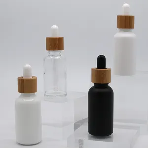 Wholesale Matte Amber Black 30ml Glass Dropper Bottle 100ml 60ml 15ml 10ml Essential Oil Bottle With Hot Stamping