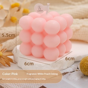 Sphere Soy Wax Candle <b>Magic</b> <b>Cube</b> Aromatherapy Candle, Handmade Decorative Gift for Wedding, Birthday, Home Decor – Natural, - Product Image 2