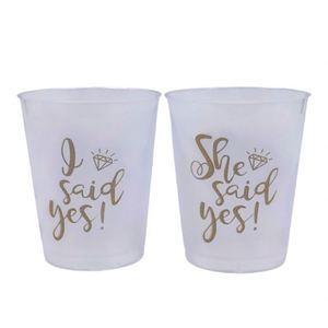 Gobelets incassables personnalisés en plastique rigide pour les invités de mariage, idéaux pour les souvenirs de fête de fiançailles - Product Image 3