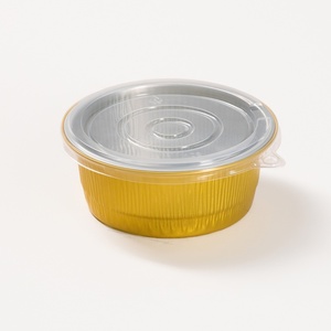 Small Aluminum Foil Disposable Cake Pans PP Lids Microwavable Food Grade 450mL Capacity for Cupcake <strong>Brownie</strong> Muffin <strong>Tins</strong> - Product Image 2