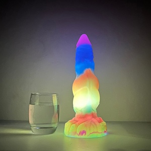 Glow-in-the-Dark Silicone Fantasy <b>Dildo</b> Silicone Material Glowing Penis for Night Use Providing Ultimate Comfort and Pleasure - Product Image 2
