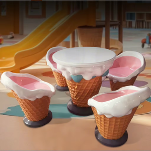 เก้าอี้ไอศกรีมไฟเบอร์กลาสและโต๊ะกาแฟรูปประติมากรรมสำหรับตกแต่งภายใน ราคาโรงงาน - Product Image 6