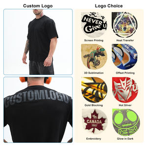 Camiseta de Hombre de Alta Calidad, 100% Algodón, con Logotipo Personalizado, Corte Holgado, Ecológica, Transpirable, para Gimnasio, Fitness y Uso Casual - Product Image 2