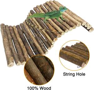 <span class=keywords><strong>Cabane</strong></span> en bois <span class=keywords><strong>pour</strong></span> reptiles, tortue, abri <span class=keywords><strong>pour</strong></span> reptiles en branche naturelle avec vignes artificielles - Product Image 4