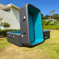 Piscine gonflable rectangulaire hors sol avec soudure personnalisée, piscine gonflable pour jeux aquatiques en extérieur