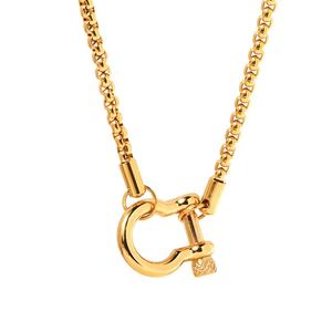 Collar de Oro Antideslustre de Moda, Acero Inoxidable 18K, Joyería Fina, Collar con Cierre de Mosquetón y Diseño de Bocado de Caballo para Mujeres y Hombres - Product Image 5