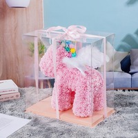 Vente chaude Qixi Festival Cadeau Éternelle Rose Savon Fleur Licorne Couronne Ailes Ours Forme Boîte Emballage-pour Licorne Amant De PE