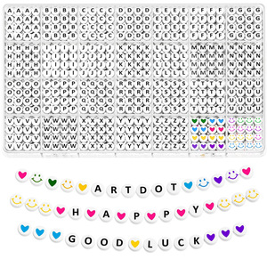 DIY 24 Grid Acrylic A-Z <b>Letter</b> Seed Beads 3mm Loose Beads in Mix Colors for Kids Gift Bracelet & Necklace Making <b>Plastic</b> Heart - Product Image 3