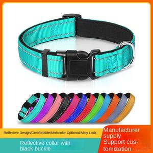 Kalung Anjing Reflektif Poliester Berlapis yang Dapat Disesuaikan, Gaya Bergaris Modis dengan Dekorasi Pita untuk Grosir - Product Image 2