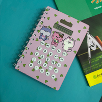 Calculatrice solaire, bloc-notes spirale 2 en 1 avec écran LCD pour le bureau, l'école, les affaires, cadeau