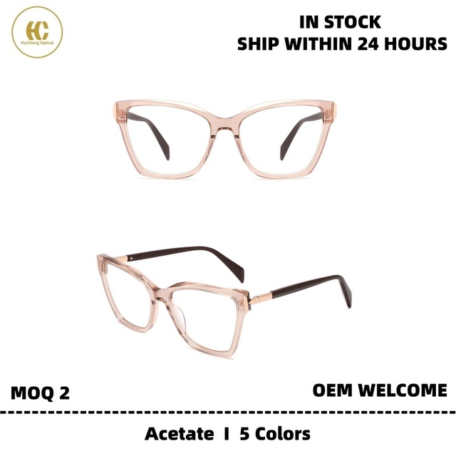 In Stock High-end Fashionable Acetate Optical Glasses Durable Full-Rim Eyeglasses Frames with Fast Delivery for Daily Wear