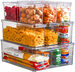 BPA-Free Glass Clear Produce Fruit Food <b>Storage</b> <b>Containers</b> with Detachable Design Modern Nordic Style Fridge Organizer - Product Image 1