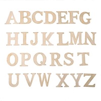 26 pièces de copeaux de bois naturels écologiques non peints, lettres gravées en bois pour enfants, décoration murale