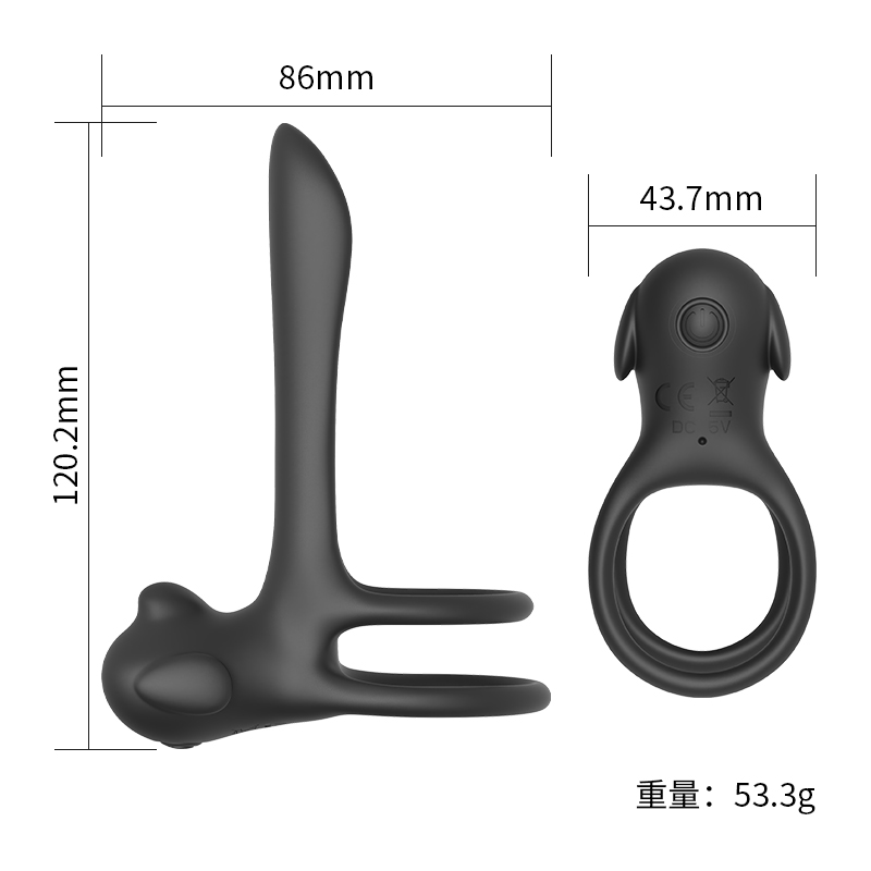 悩む尾を搭載するシリコーンの三角形の陰茎リング、陰茎の刺激のための伸縮性がある雄ん鶏リング、人のための陰茎のトレーナーの性リング