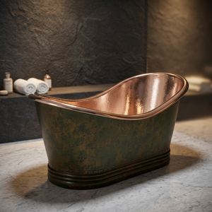 Baignoire rectangulaire classique en cuivre, design élégant, prix de gros - Indian Home Crafts - Product Image 3