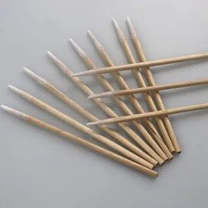 1mm Biodegradable Wooden Stick Mini Pointed Cotton Swab For Cleanroom