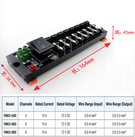 Module de distribution d'alimentation à fusibles CC 8 canaux FM03-08D, bornier de fusibles sur rail DIN pour armoire de commande PLC