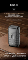 Kit de tondeuses à cheveux professionnelles populaires, rasoir électrique sans fil, ensemble de toilettage de la barbe, écran LCD, longueurs réglables, version anglaise