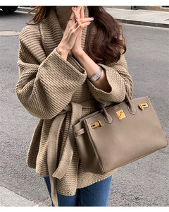 <span class=keywords><strong>Cardigan</strong></span> moda inverno maglione con cintura francese elegante giacca girocollo <span class=keywords><strong>Midi</strong></span> <span class=keywords><strong>cardigan</strong></span> lunghi lavorati a maglia da donna - Product Image 2