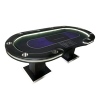Table de Poker LED Professionnelle Sur Mesure 10 Places, Idéale pour Clubs de Poker, Casinos, Baccarat, Texas Hold'em et Jeux de Hasard de Divertissement