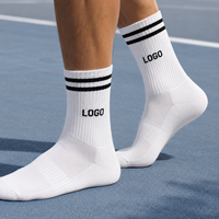 Chaussettes de sport personnalisées avec logo, chaussettes de sport respirantes et rembourrées pour la course à pied, la salle de sport et l'entraînement