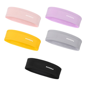 Maseda <b>Sports</b> <b>Headband</b> Sweat Absorbing Non Slip Running Yoga Fitness Universal Solid Color Black Gray Pink Purple - Product Image 5