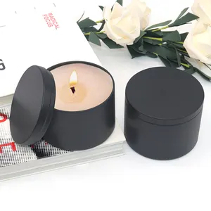 Nice Quality Luxury 4oz 8 Oz Tin Can For Candles Gold Black 16oz 20oz Candle Tin With Lid