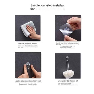 Wholesale Strong <b>Adhesive</b> Transparent Plastic <b>Hook</b> Non-Perforated Seamless Load-Bearing <b>Wall</b> Paste for Bathroom Kitchen Tools - Product Image 4