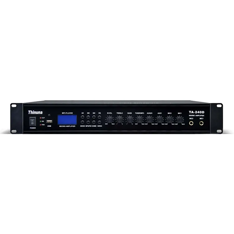 Thinuna Ta Serie Pa Systeem Mixer Eindversterker Microfoon Ingang Mengversterker Met Bt/Usb/Fm/Lcd Display/5 Eq Geluidseffect