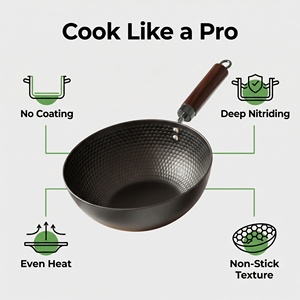 <span class=keywords><strong>Wok</strong></span> en fer pour une cuisson saine à faible teneur en huile, surface martelée antiadhésive, idéal pour les repas en famille et les rassemblements. - Product Image 2