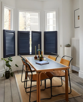 Persienne personnalisée de 89mm à tige inclinable cachée Volets de café Volets de fenêtre en PVC Style durable Volet de plantation