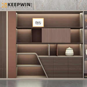 China Foshan KEEPWIN Personalización Diseño moderno Gabinete de almacenamiento de oficina Boss Gabinete de fondo de oficina Gabinete de <span class=keywords><strong>archivo</strong></span> de madera - Product Image 3