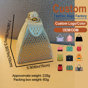 Sac à main élégant orné de diamants, avec chaîne détachable et fermeture magnétique - Product Image 2