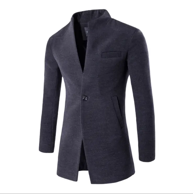 Fashionable Mid-length Loose Overcoat Warm Woolen Coat Fashion Long Casual Cardigan Coat Nylon Jacket Winter Khaki Blend Coat
