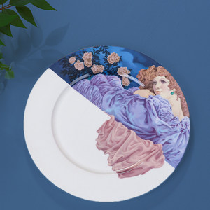 Magnifique assiette à pâtes ronde décorative en porcelaine fine, style créatif haut de gamme, pour la restauration occidentale - Product Image 4