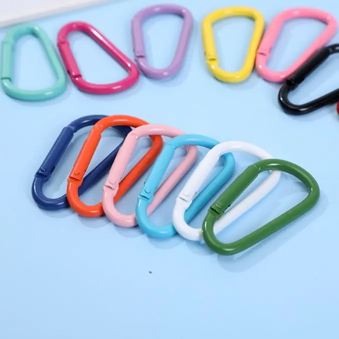 DIY ювелирные аксессуары #5 D-образная краска цветная альпинистская цепь пружинный Карабин брелок вешалка крюк