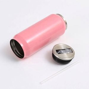 Gobelet isotherme personnalisé en acier inoxydable écologique pour canettes de cola avec paille – Cadeau promotionnel idéal - Product Image 3